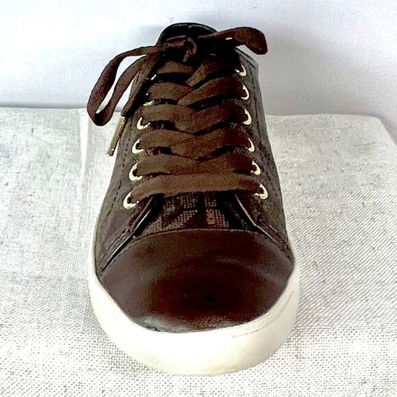 Michael Kors City Sneakers Brown Leather MK Logo Lace-Up Women’s Size 8.5M - Picture 10 of 16
